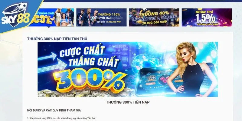 Sky88 link cung cấp nhiều ưu đãi hấp dẫn